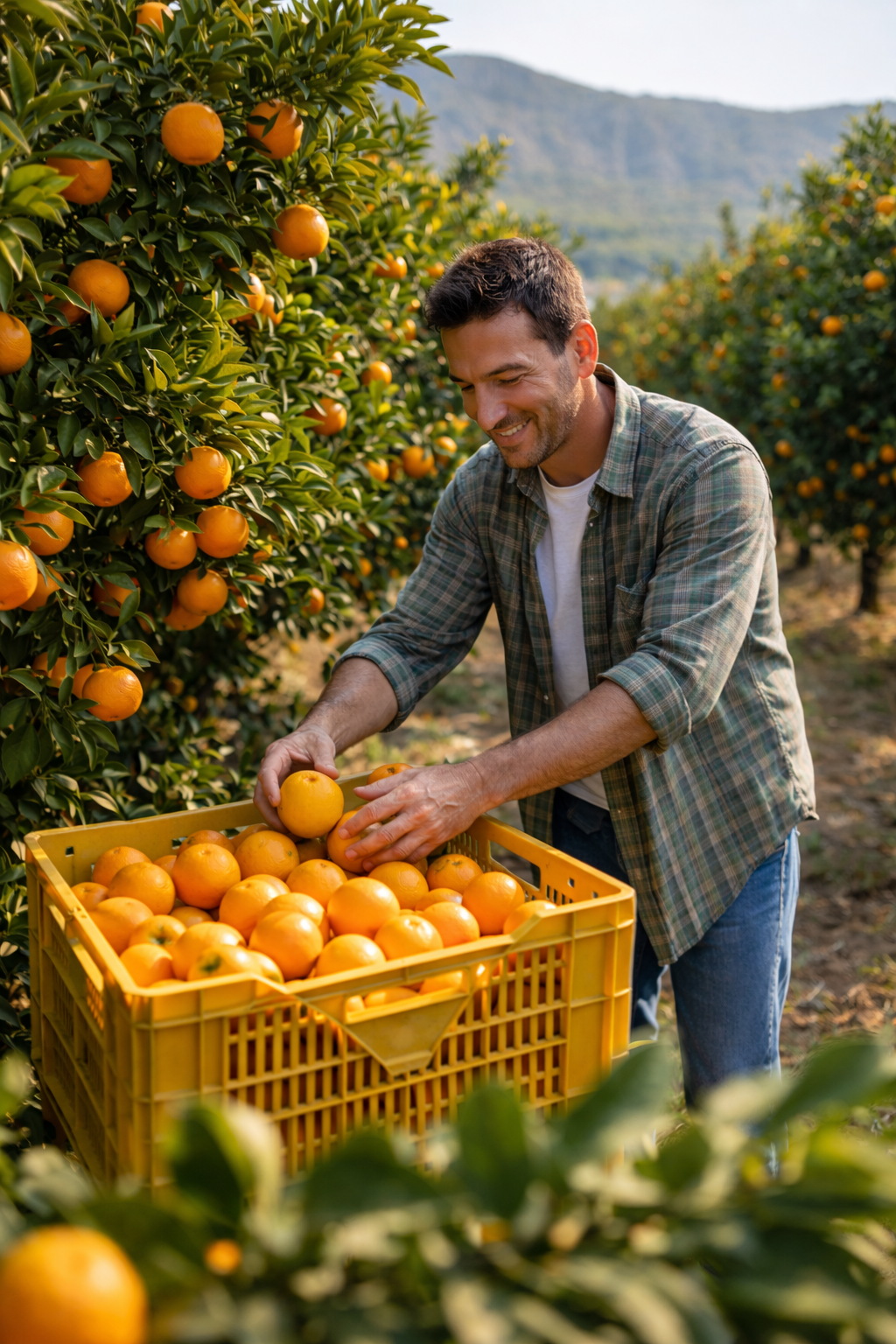 Recolección de naranjas